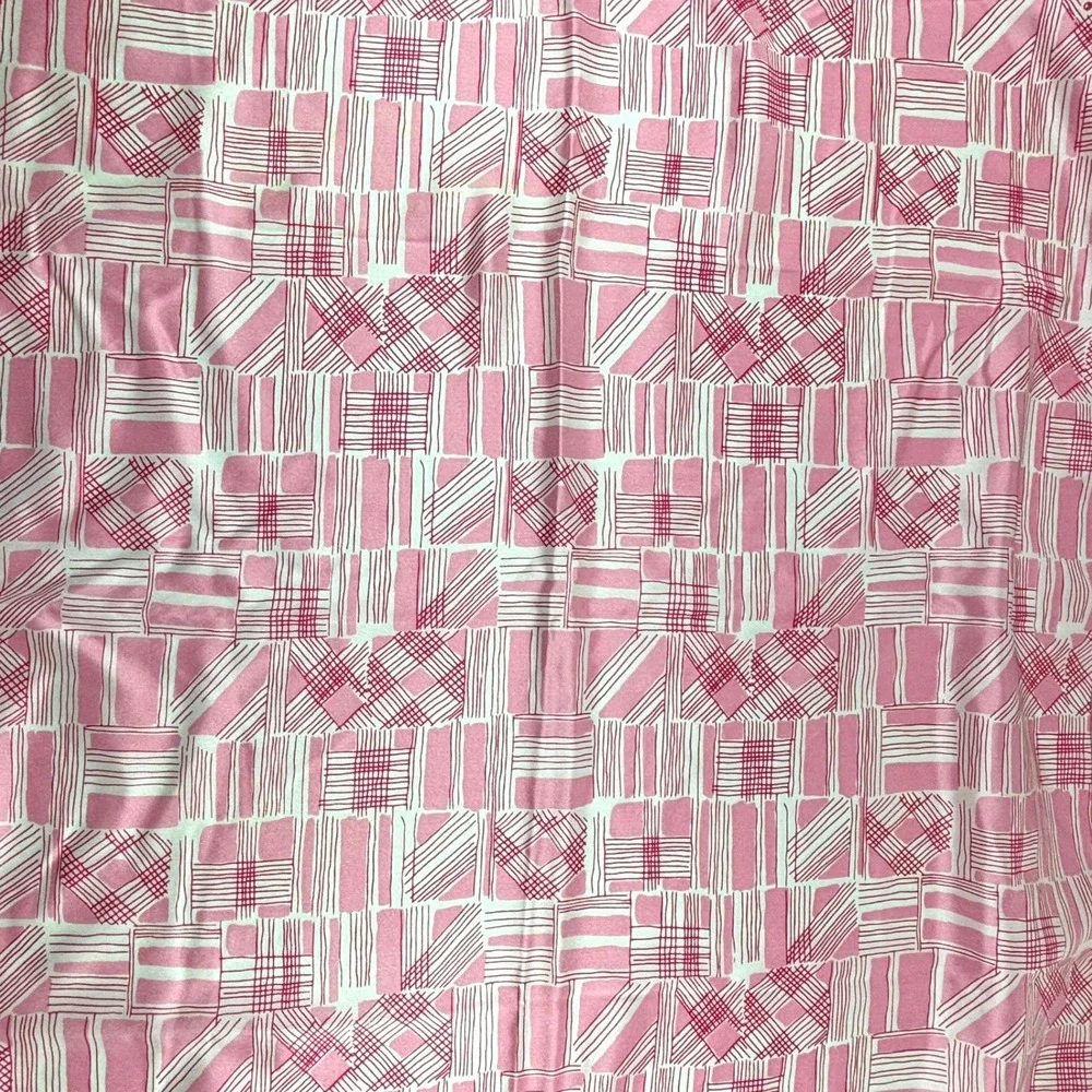 Vera Neumann Scarf Women Pink Vintage Geometric Nylon Made In Japan Barbiecore